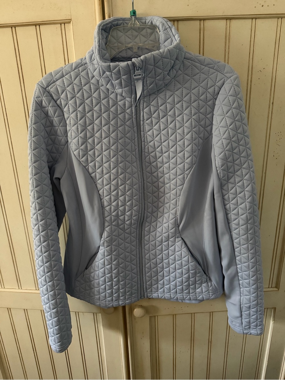 Avia Light Blue Quilted Puffer Jacket with Full Zip and Stand Collar